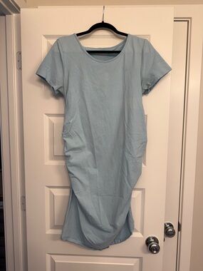 Ingrid & Isabel Maternity Light Blue Midi T-Shirt Dress